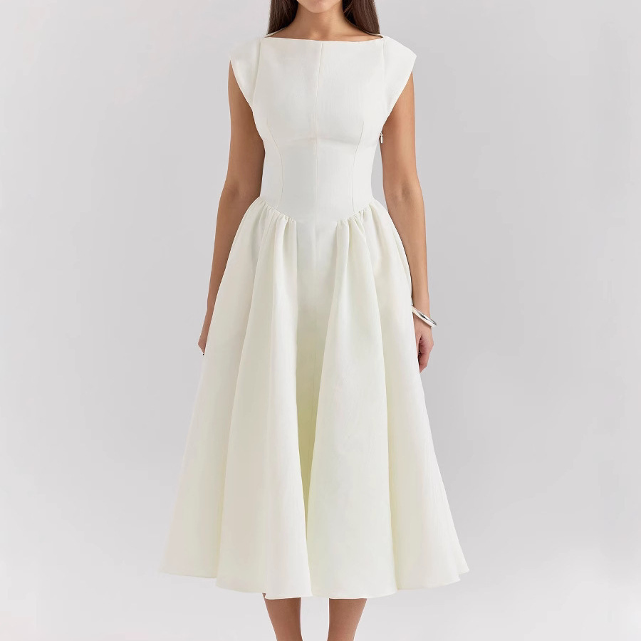 Vestido de verano sin mangas de estilo francés elegante para mujeres