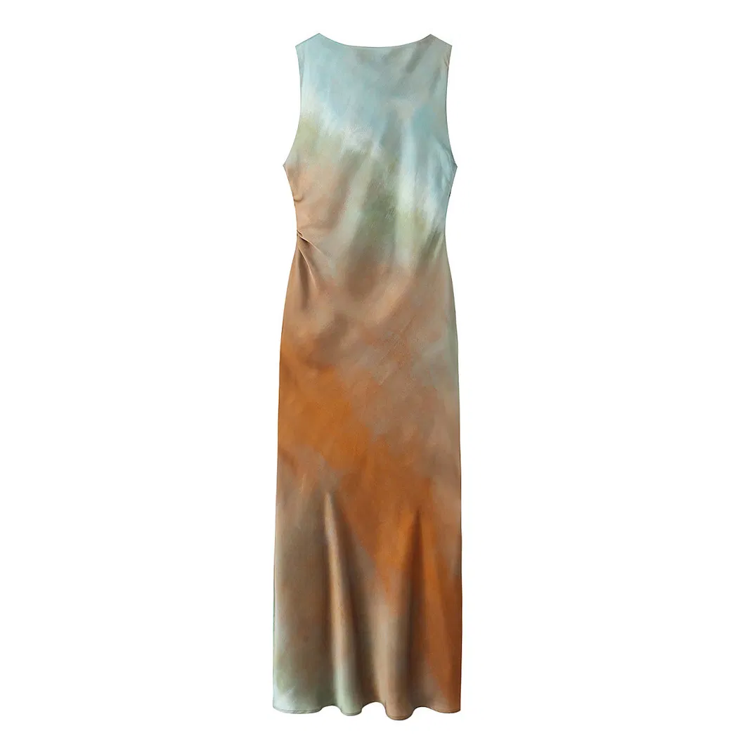 Vestido MIDI de satén de ajuste slim