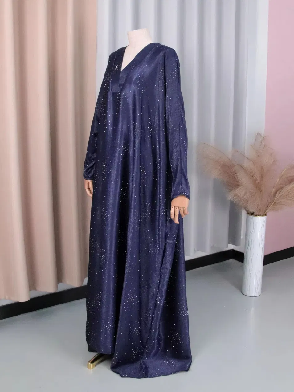 Vestido de noche musulmán de manga larga, transpirable y a la moda