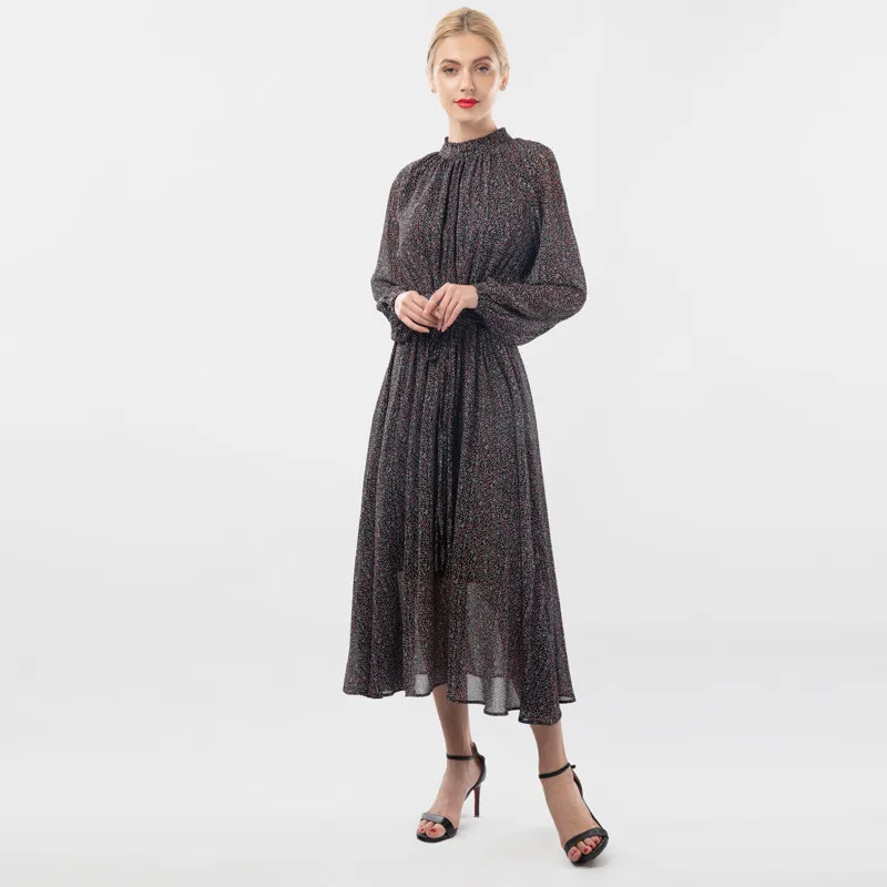 Nuevo diseño dulce impreso ropa de mujer vestido de oficina