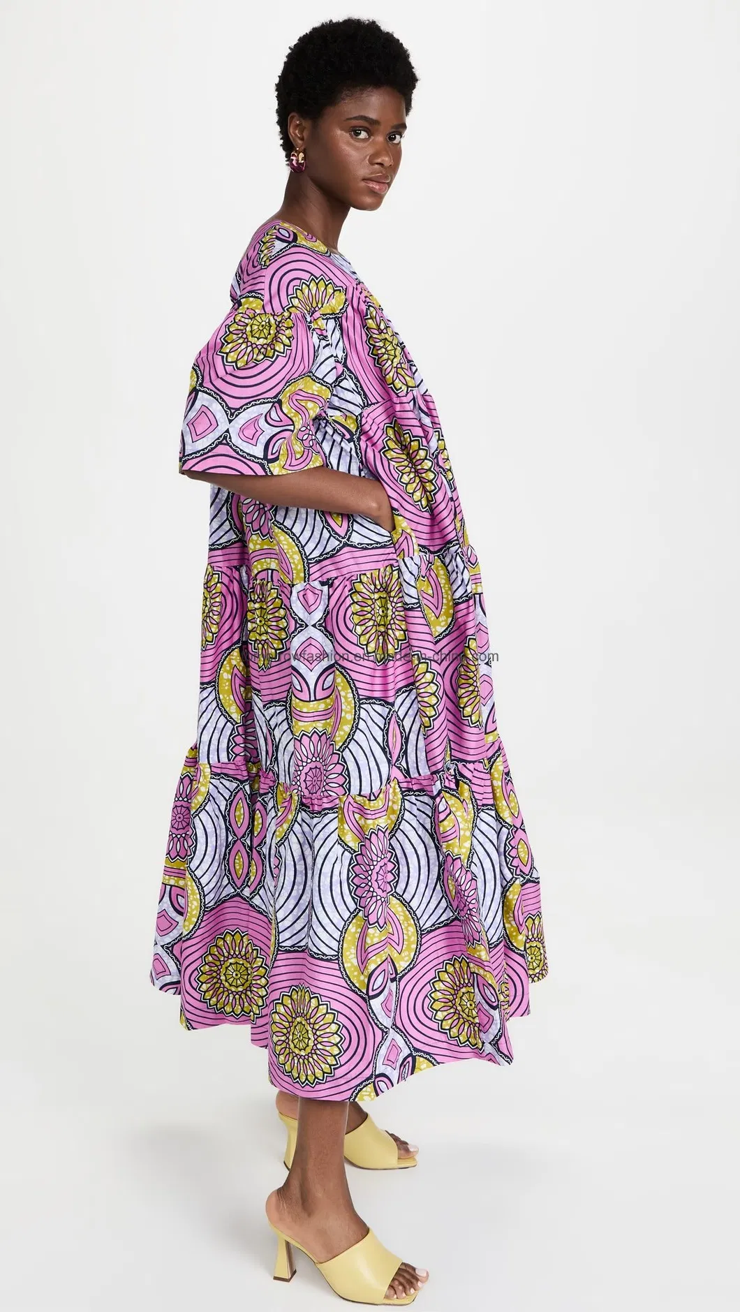Diseño de vestido maxi de verano frontal