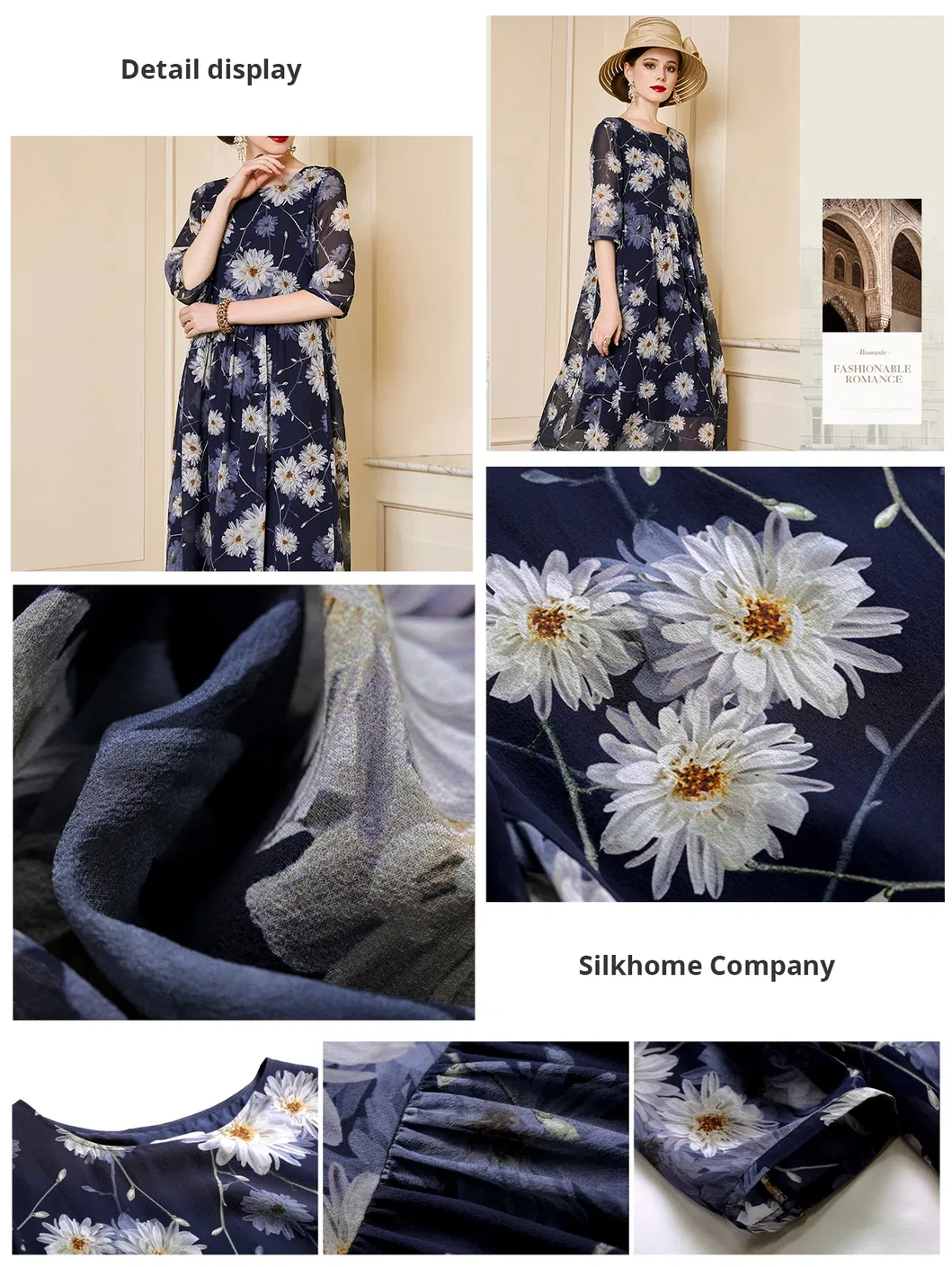 Vestido de Seda para Mujer 2022 Primavera Nueva Falda en A Personalizada Impresa en Seda