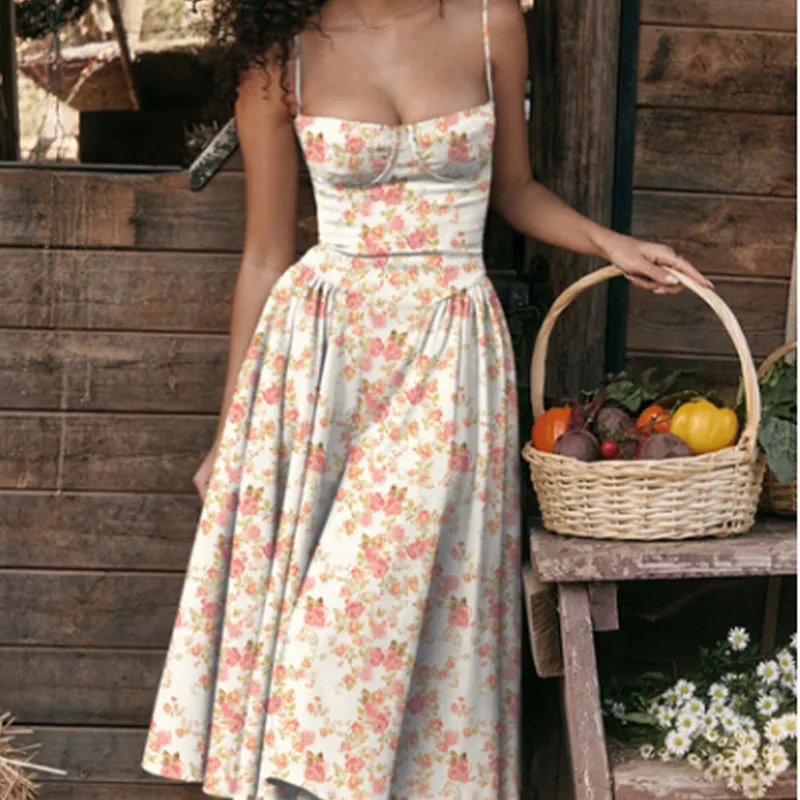 Vestido de tirantes sexy de color sólido hecho a medida para mujeres por el fabricante