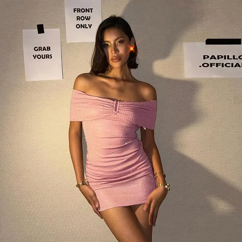 Vestido sin mangas plisado de color sólido PU sexy, ajustado, para fiestas y uso diario de mujer