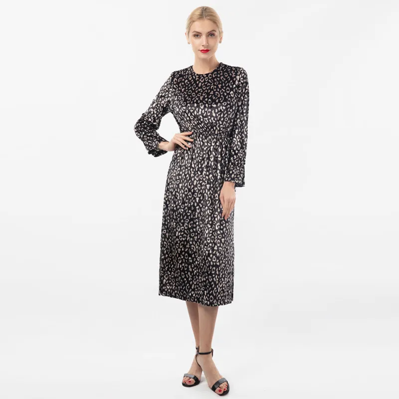 Nuevo diseño elegante vestido midi impreso para mujeres