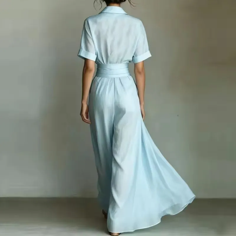 Vestido casual elegante color sólido