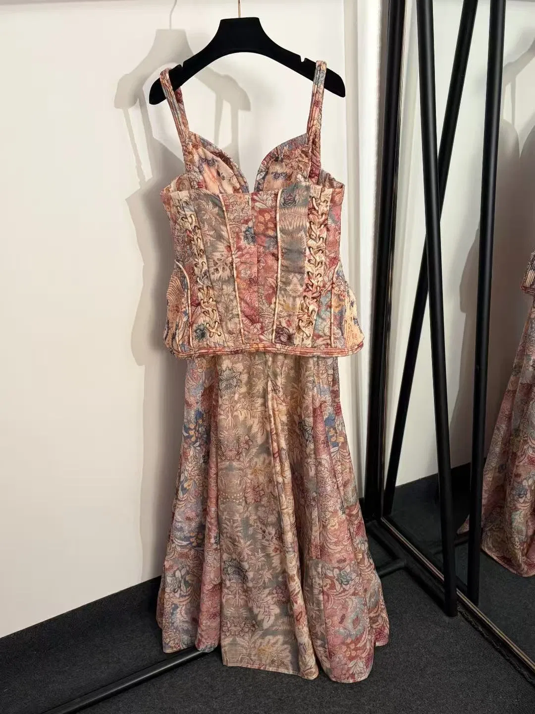 2026 Nuevo Vestido Largo de Tirantes con Estampado Vintage para Mujeres