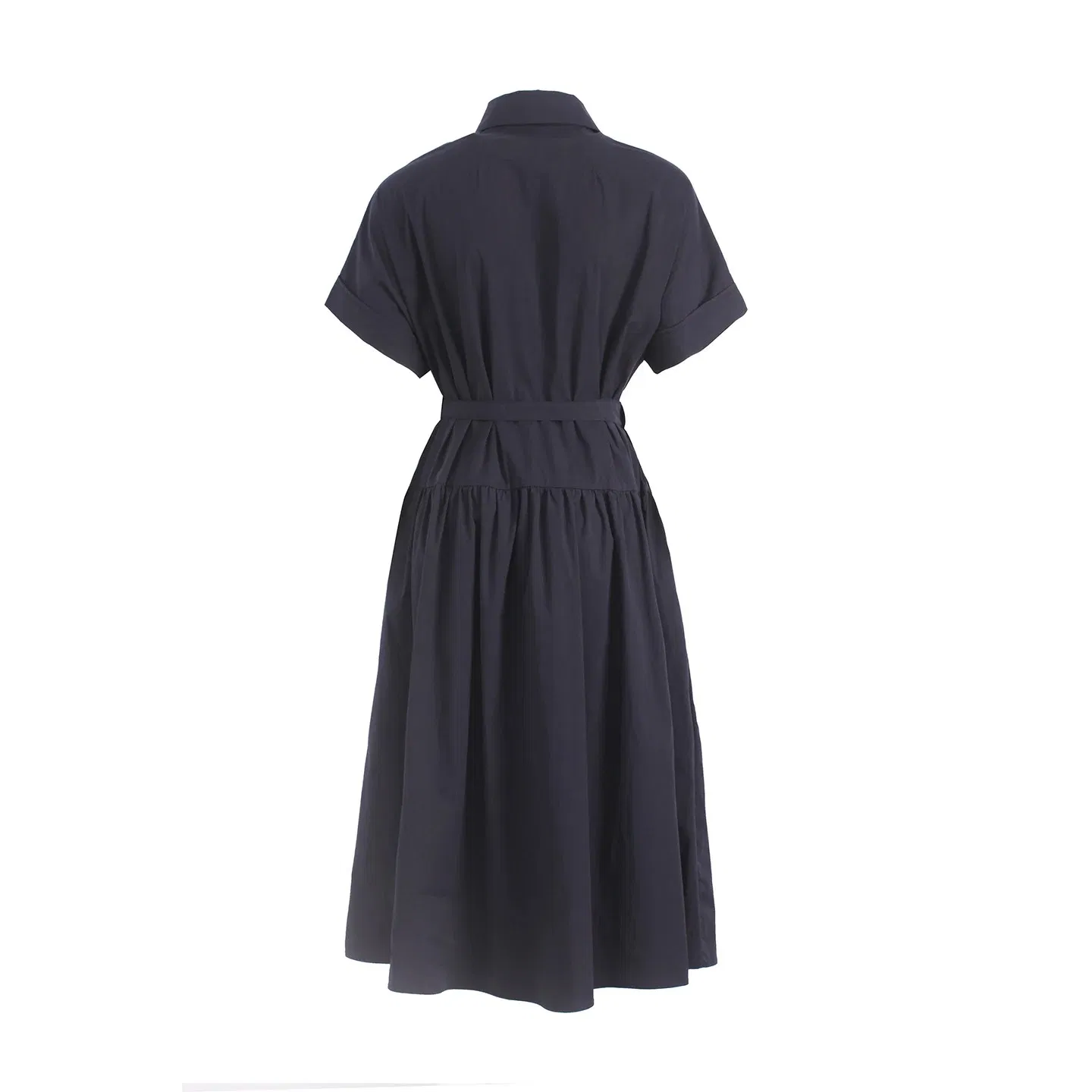 Vestido de verano para mujeres al por mayor, vestido de moda de verano personalizado, vestido midi de lyocell y algodón para dama, elegante vestido casual de manga corta para trabajo y oficina, disponible en todas las tallas