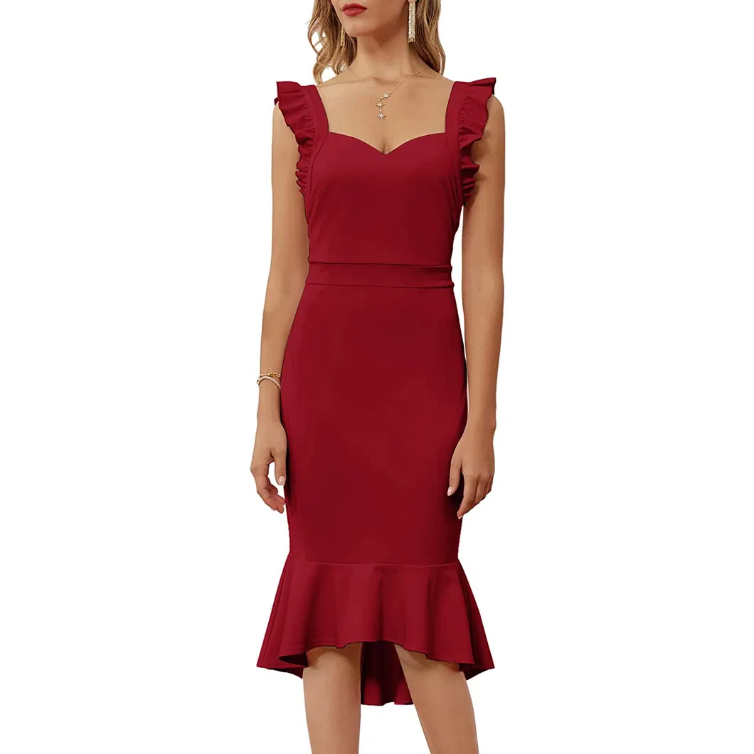 Vestido de fiesta de talla grande para mujer, vestido de cóctel MIDI personalizado, elegante y casual