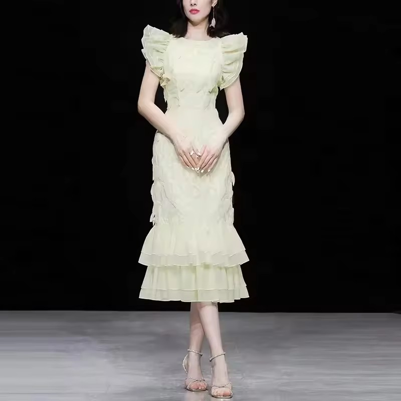 Vestido de chiffon oversized de longitud a la rodilla para mujeres, impreso con cera africana de alta calidad, hecho en una fábrica natural china para el día