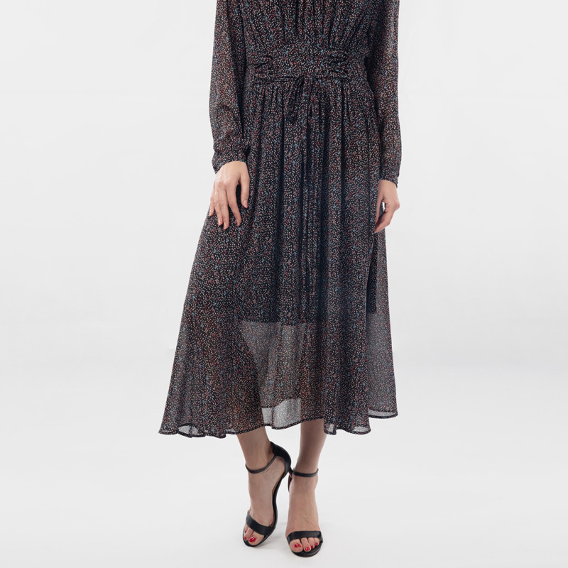 Nuevo diseño dulce impreso ropa de mujer vestido de oficina