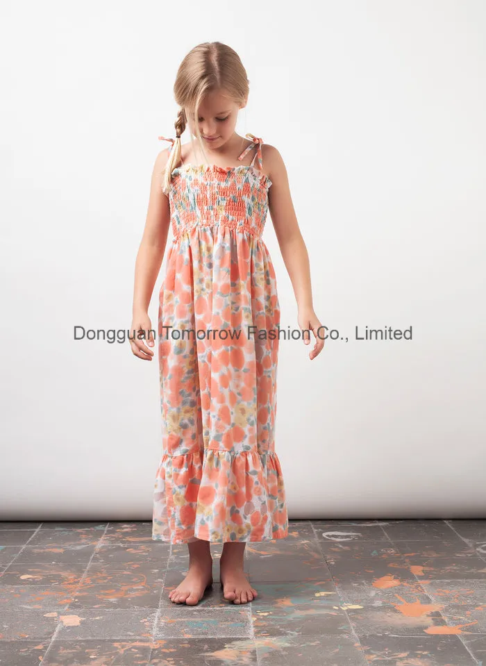 Precio barato nueva llegada fabricante personalizado de China nuevas llegadas moda verano elegante ropa vestido de niñas con volantes bordado