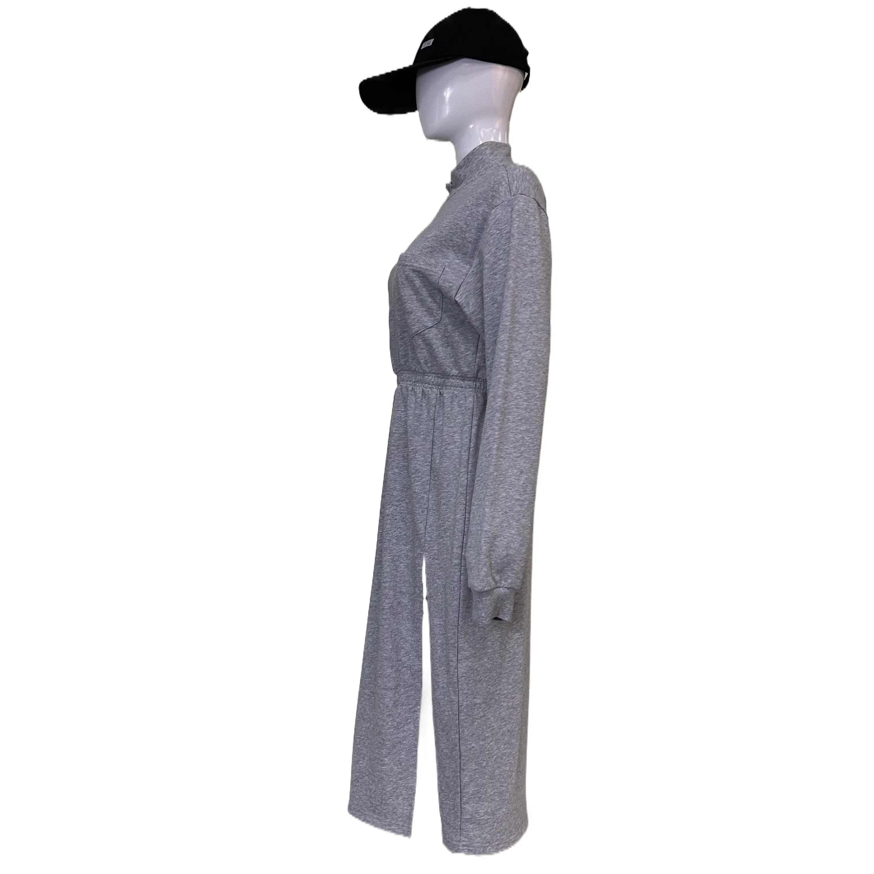 Nuevo vestido elegante de cuello alto, cintura alta y abertura para mujeres, traje casual de moda