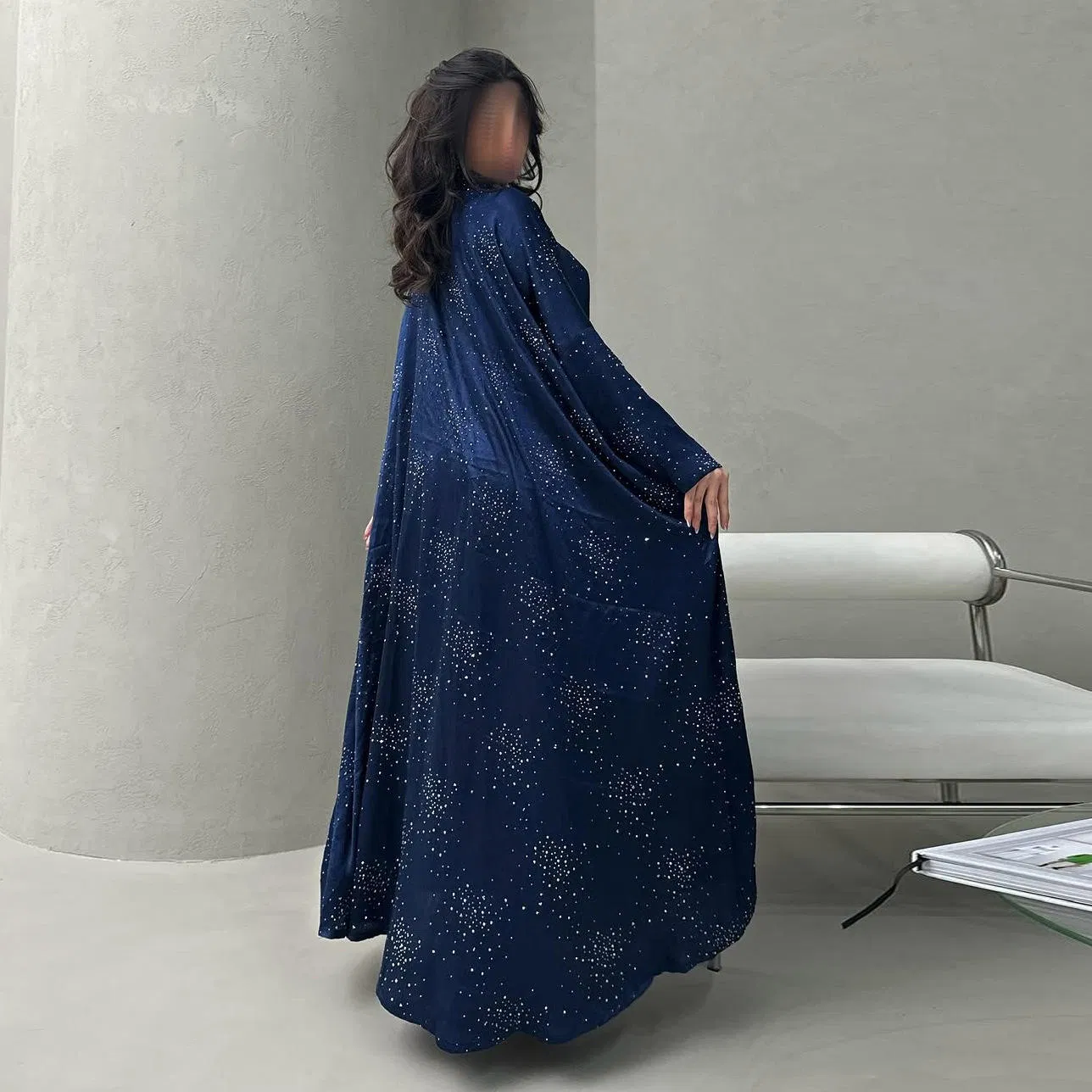 Vestido de noche musulmán de manga larga, transpirable y a la moda