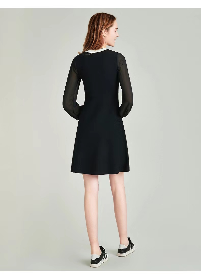 Vestidos de noche de chiffon de alta calidad para mujeres, ropa de moda de primavera, casual, oficina, sexy, vestido de fiesta de punto