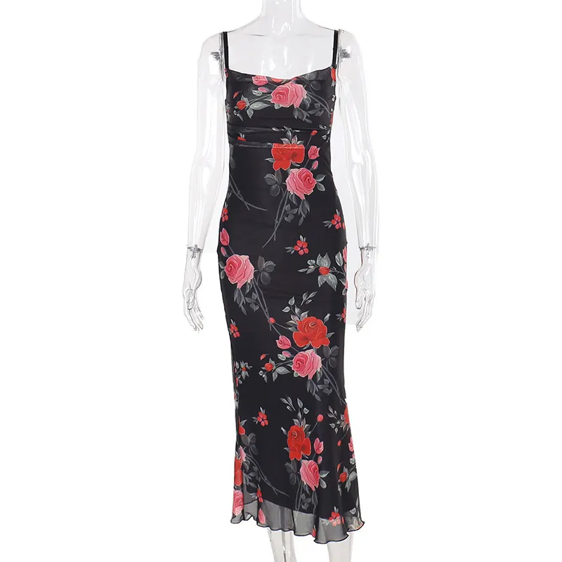 Vestidos de verano florales para mujeres, vestido de playa sexy de verano