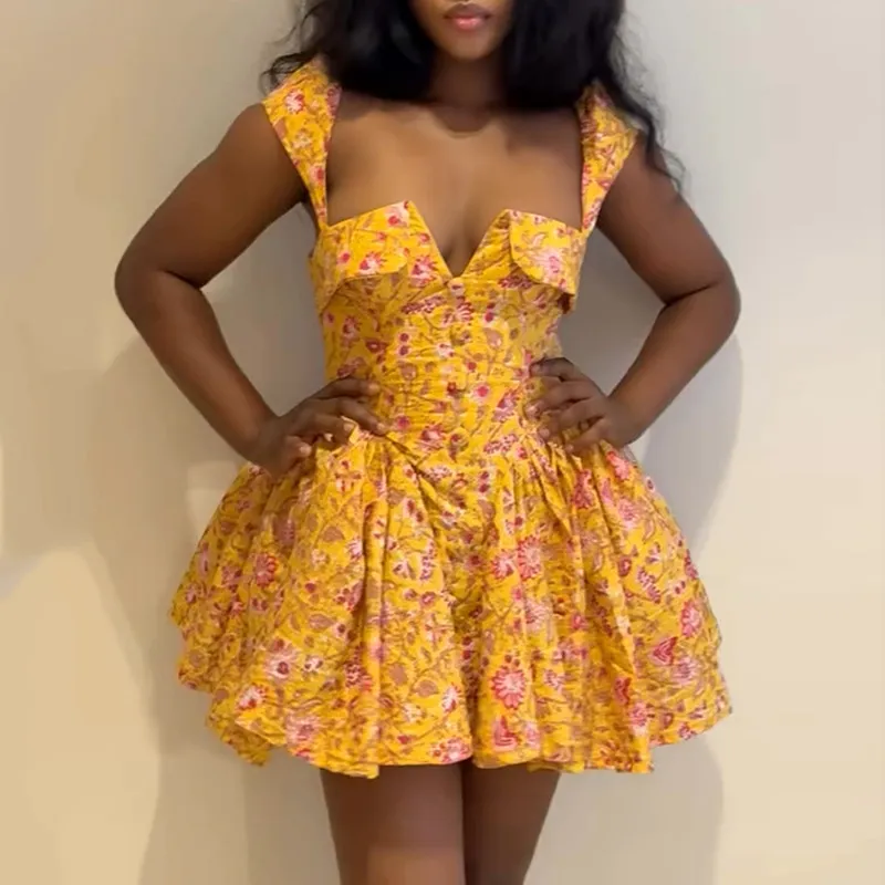 Vestido sexy hecho a medida para mujeres, vestido corto mini de fiesta con escote profundo