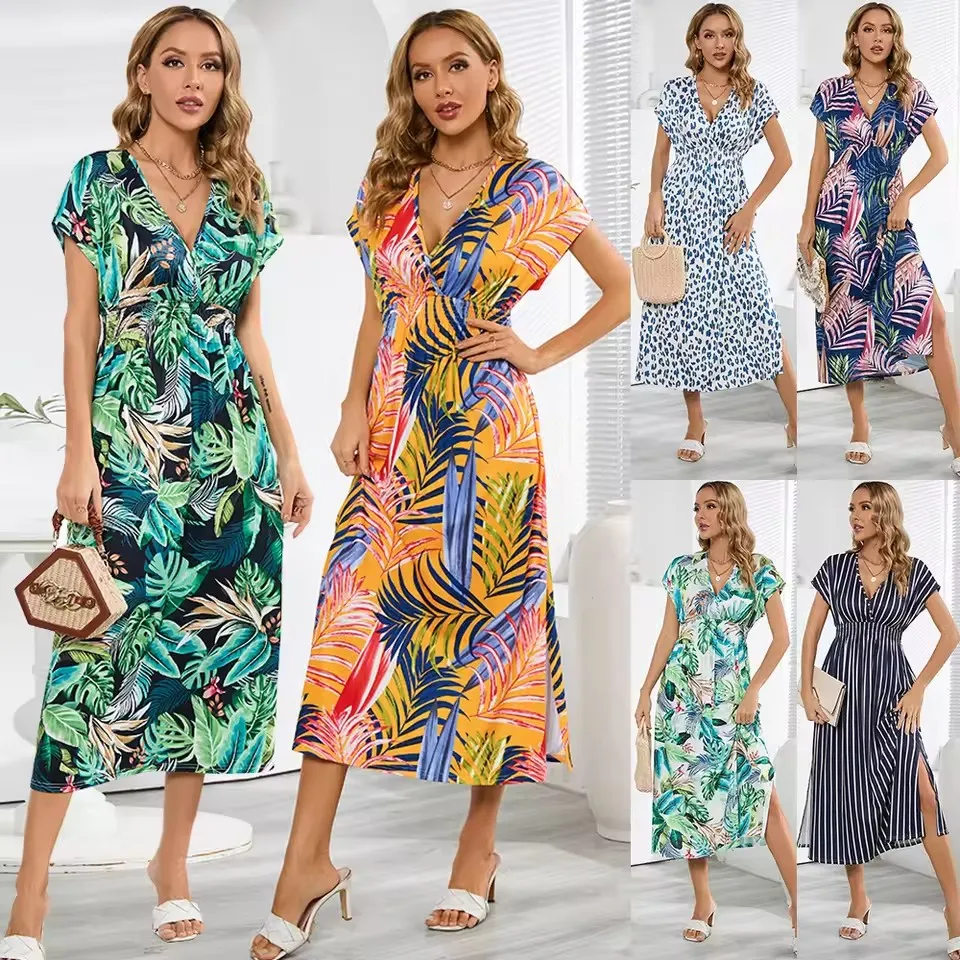 Ropa de trabajo personalizada para mujeres, vestidos bohemios retro, al por mayor para el verano