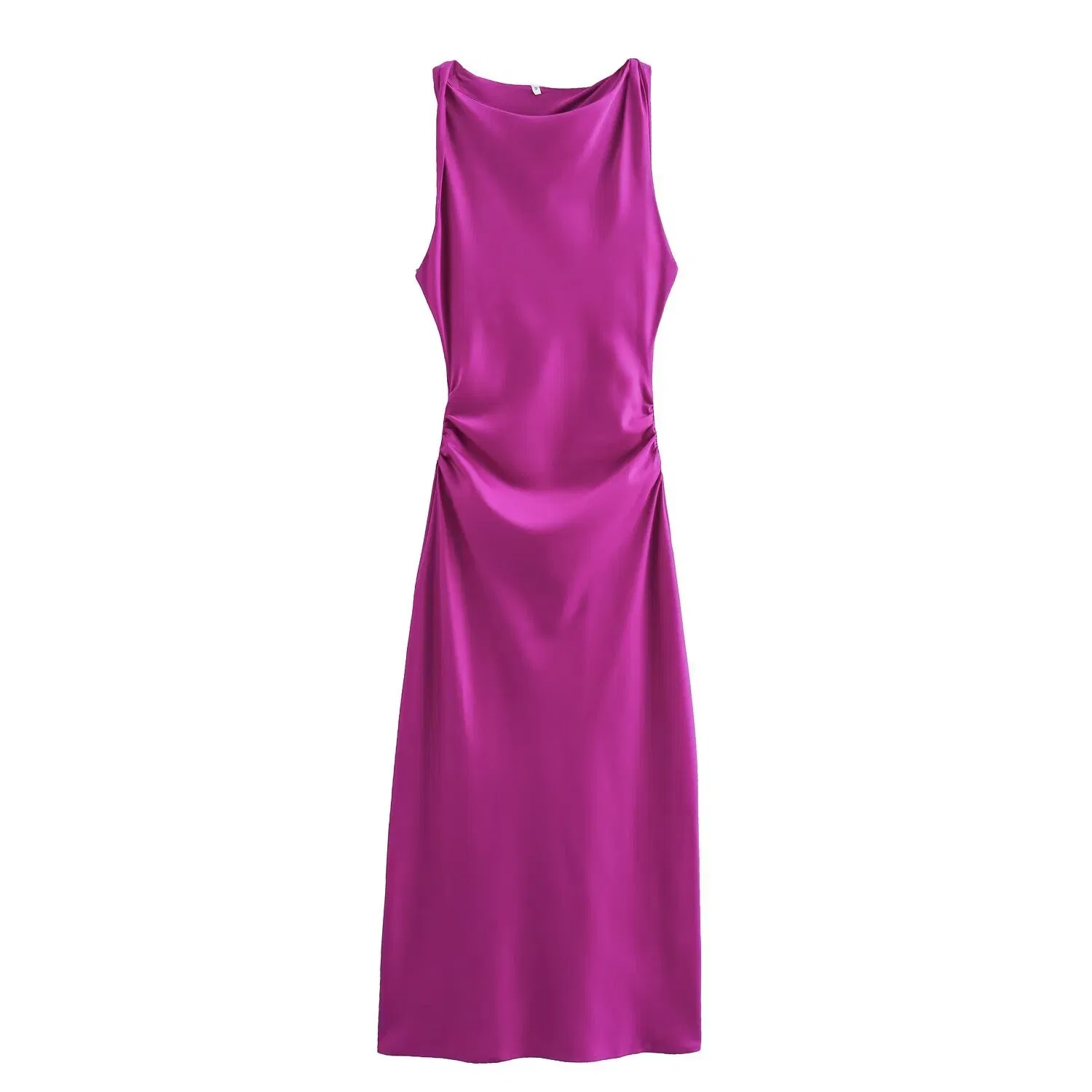 Vestido MIDI de satén elegante estilo francés para mujeres, ajuste slim, textura sedosa, estilo boutique, moda inspirada en Francia, vestido de boda, personalización OEM ODM Europa