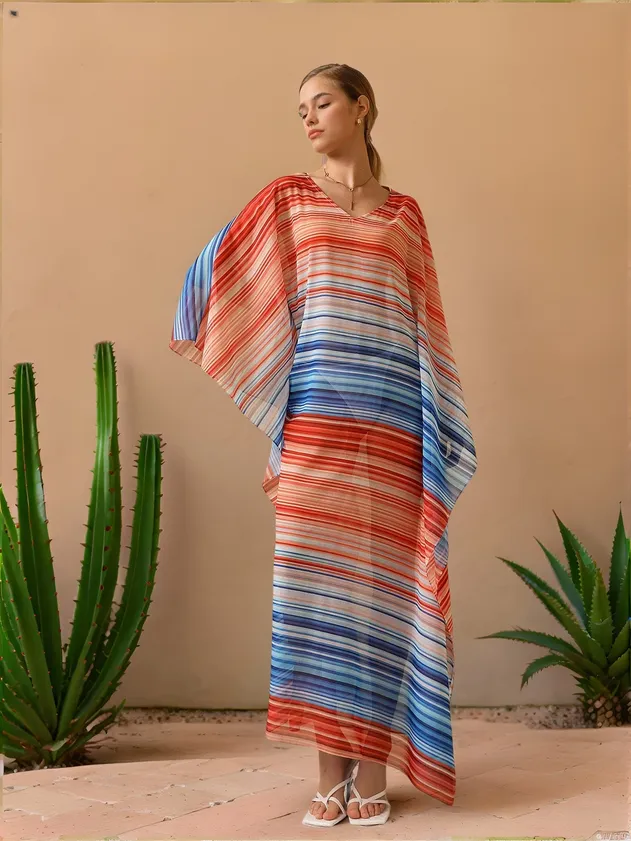 Vestido maxi de playa con corsé y cuello halter de estampado floral para mujer