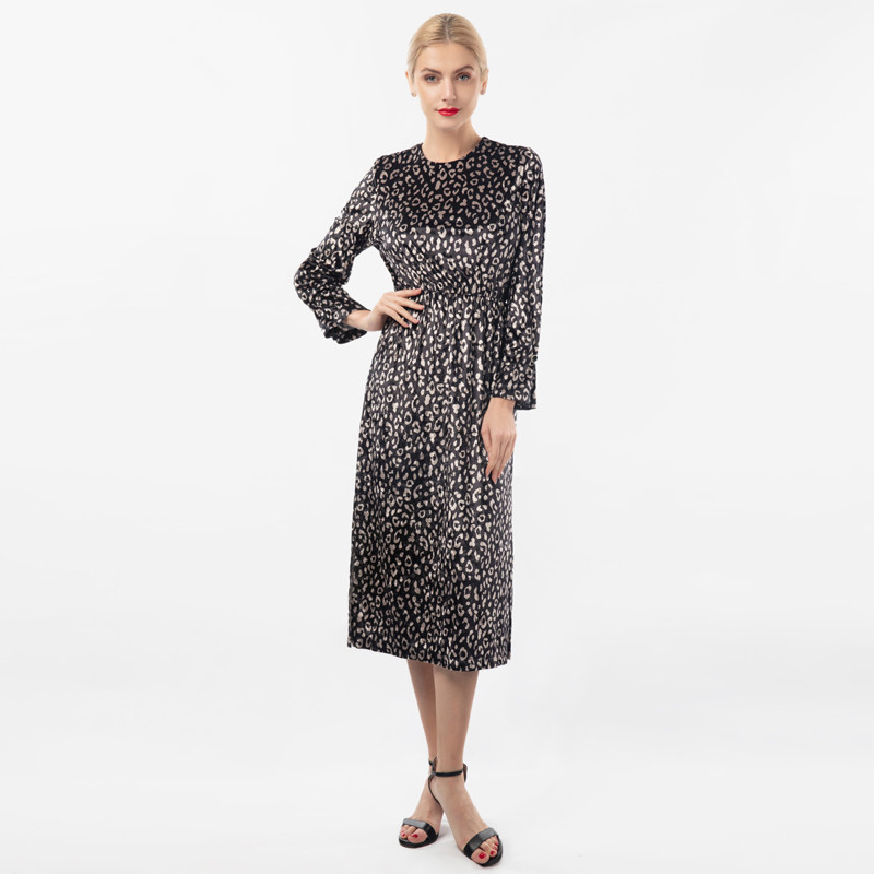 Nuevo diseño elegante vestido midi impreso para mujeres