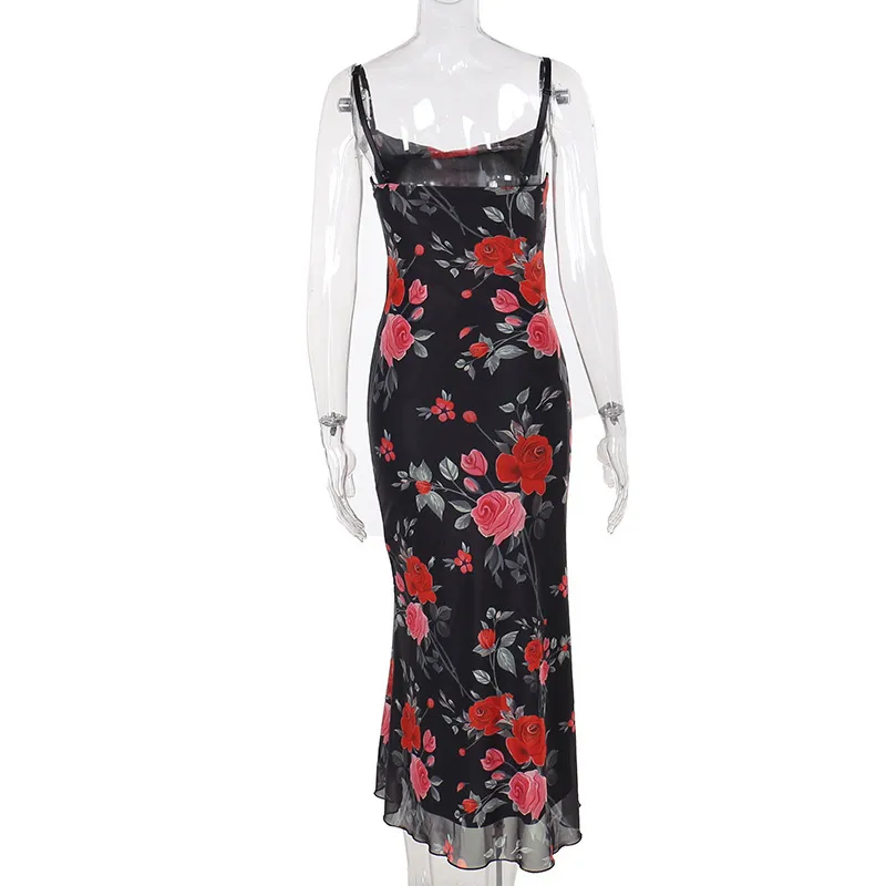 Vestidos de verano florales para mujeres, vestido de playa sexy de verano
