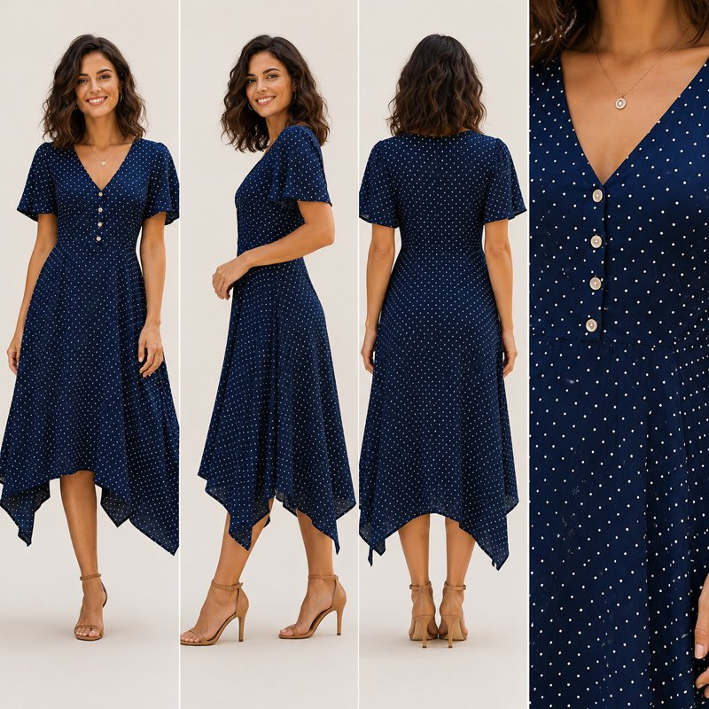 Vestido MIDI de línea de fábrica A para el verano, vestido casual para mujeres, ideal para la iglesia, reuniones familiares y tiendas minoristas