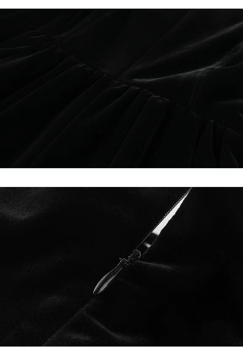 Vestido de tirantes mini negro de terciopelo A-line para mujeres, de alta calidad, para fiestas y ocasiones especiales