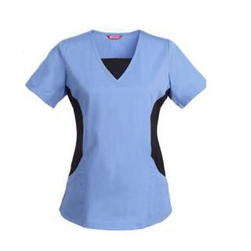 Nuevo diseño de mujeres al por mayor, bata de laboratorio personalizada de manga corta para hospital, vestido de uniforme médico de enfermería