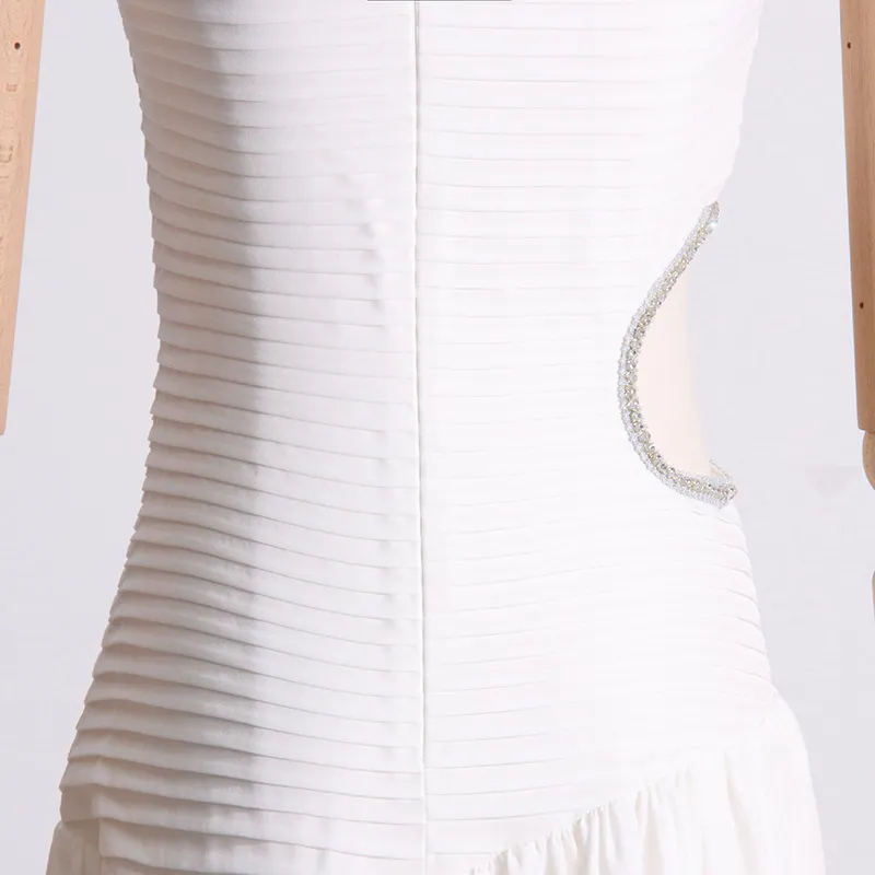 Vestido Largo Adelgazante de Cintura Primavera Nuevo Diseño Sin Mangas Sensación Hueca Vestidos Plisados para Mujeres