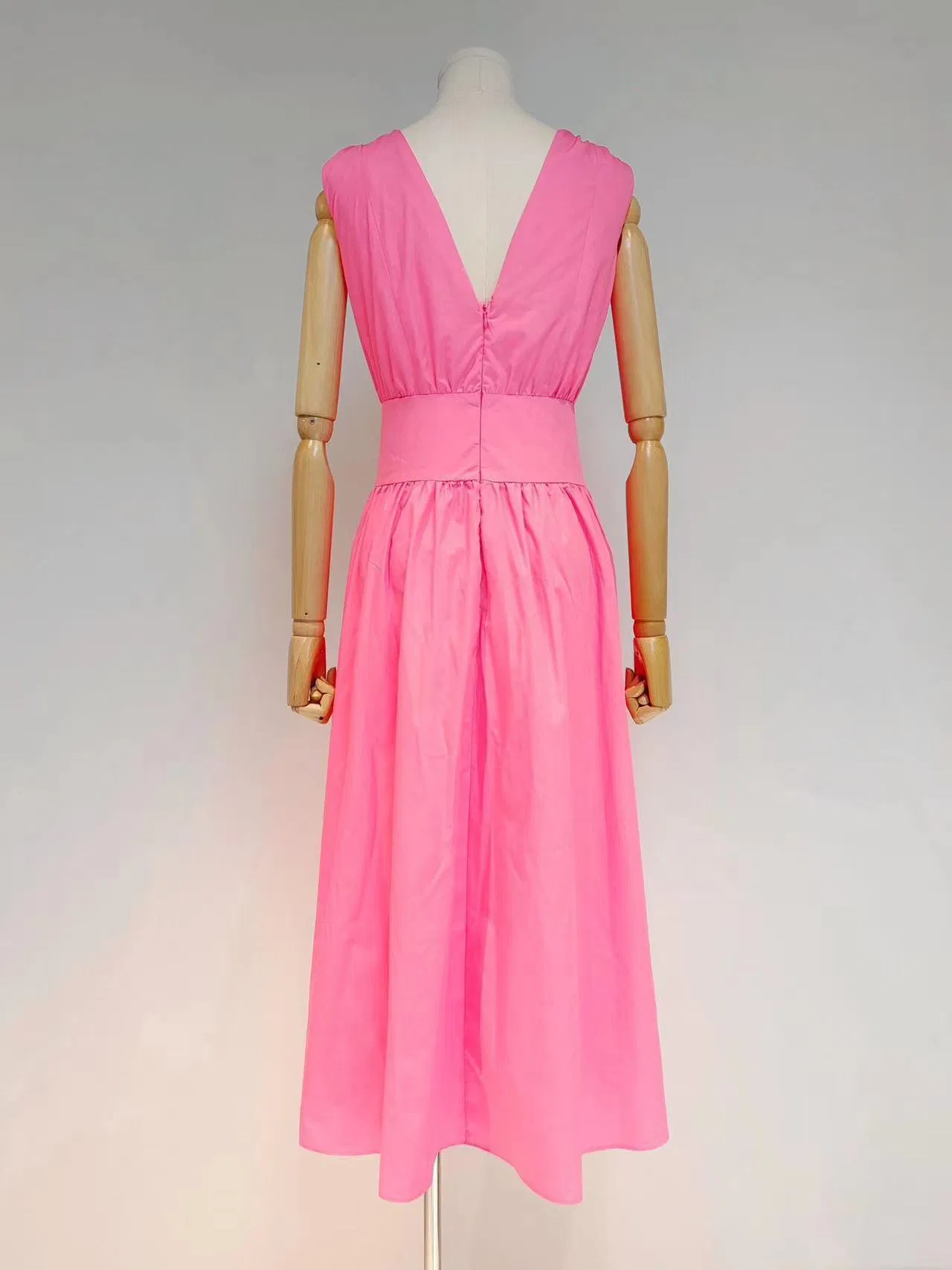 Vestido de playa sin mangas más largo de verano para mujeres con escote en V
