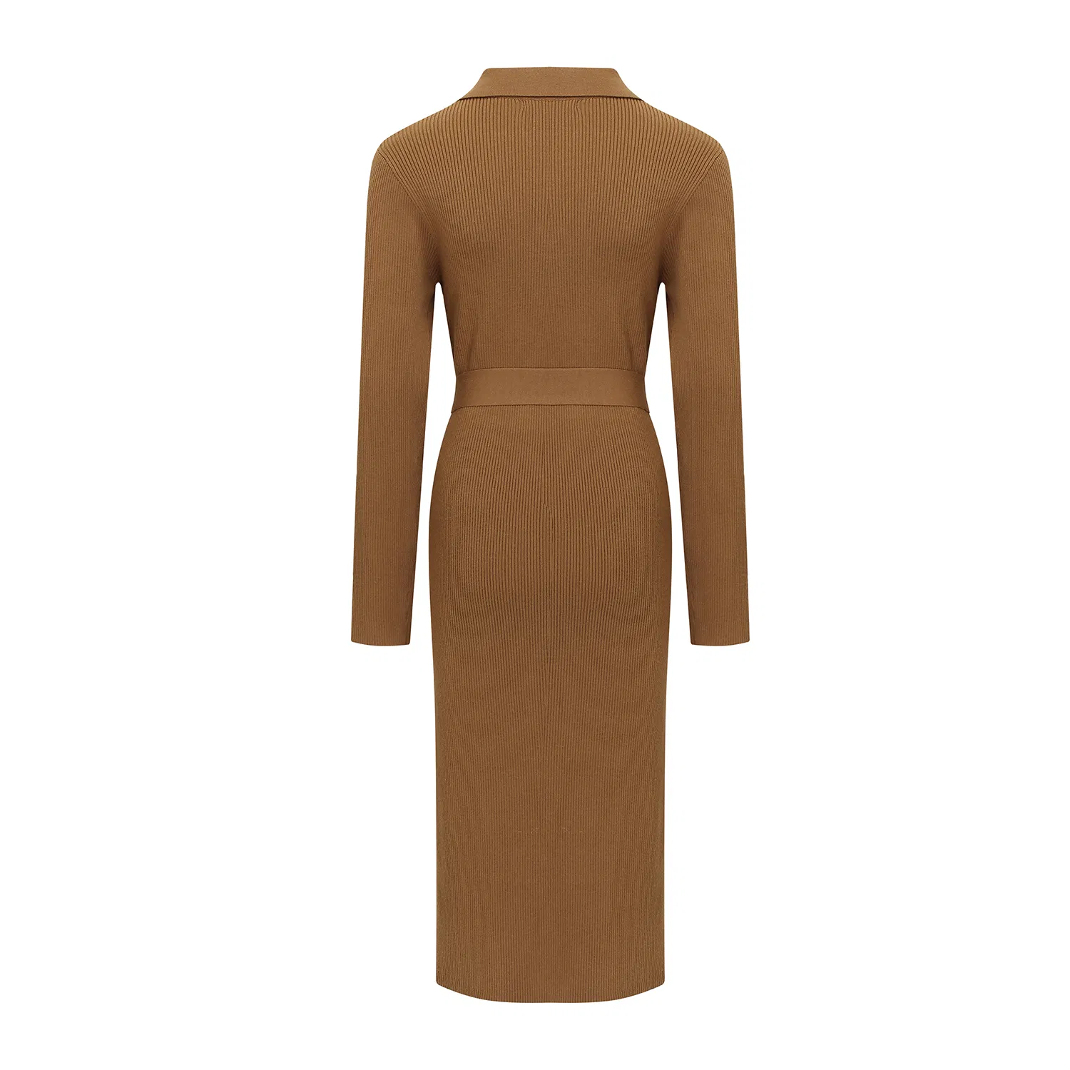Vestido de suéter elegante de mujer midi de punto casual de lujo con botones y mangas largas