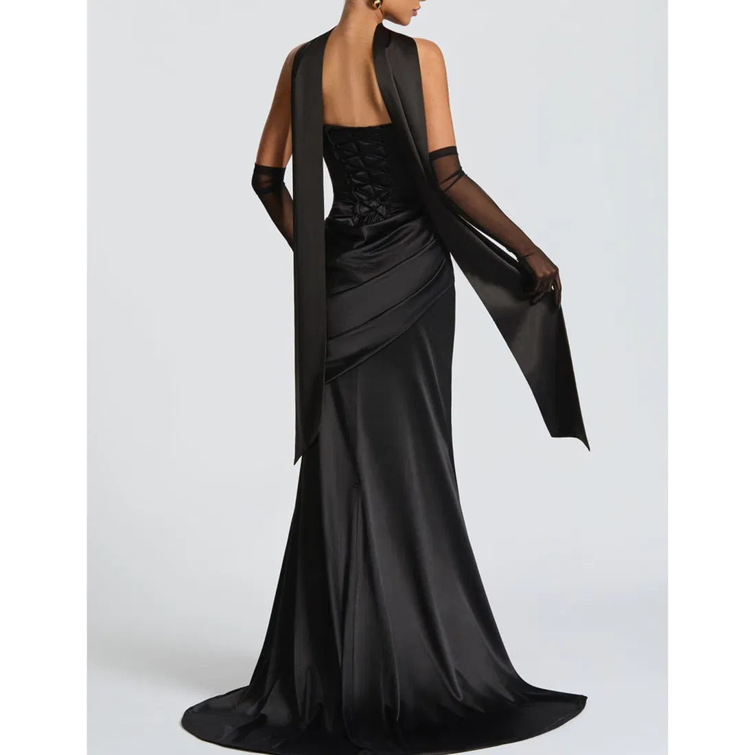 Vestido de lujo ligero de alta calidad para mujer, sin tirantes, con hueso de pescado, plisado y ajustado