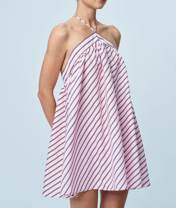 Vestido de rayas de lujo casual sexy sin mangas con tirantes y espalda descubierta para mujeres
