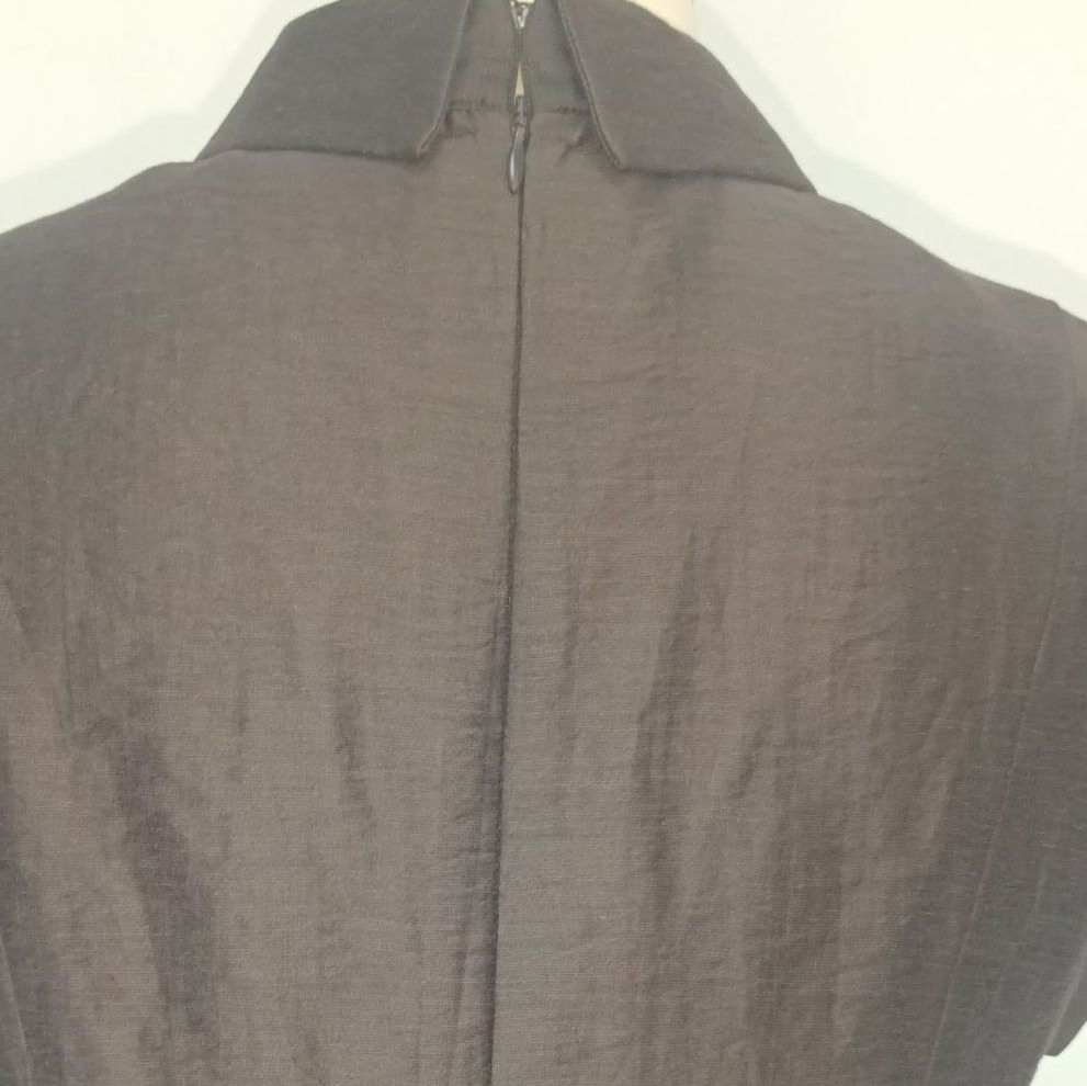 Vestido sin mangas con cuello para mujer, vestido de pastel con cinturón en la cintura, estilo de oficina