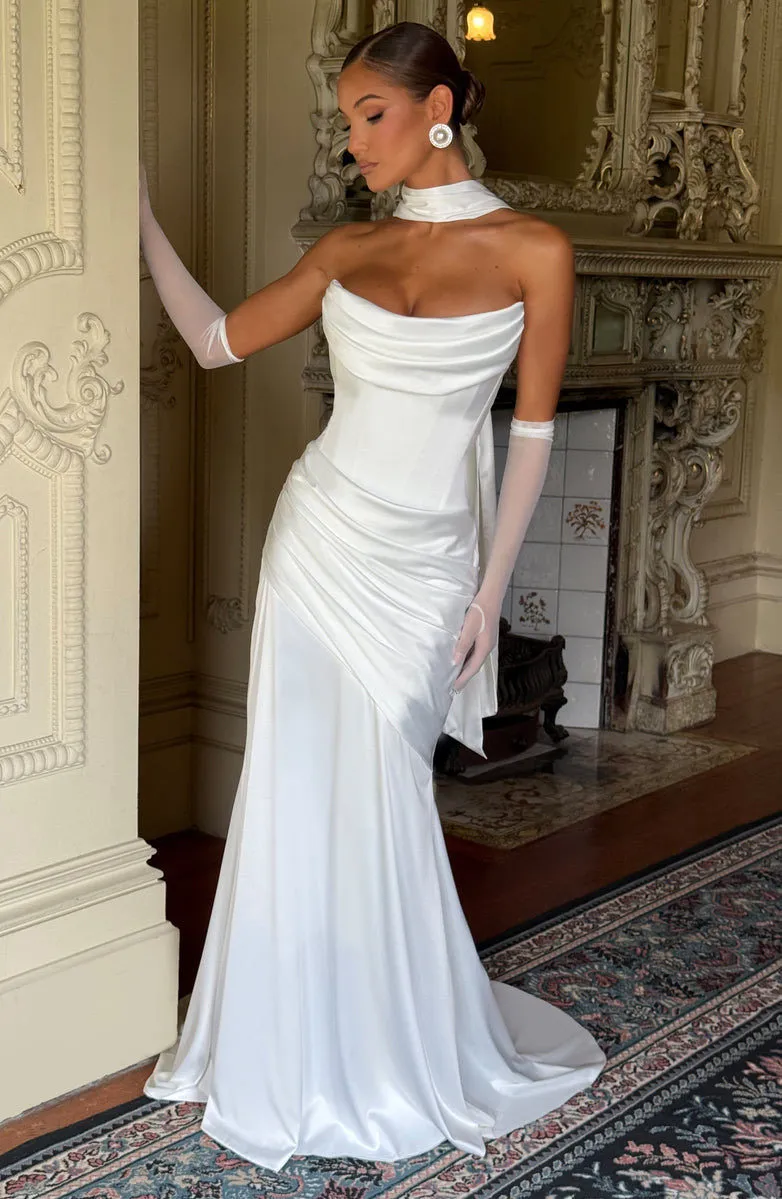Vestido de lujo ligero de alta calidad para mujer, sin tirantes, con hueso de pescado, plisado y ajustado