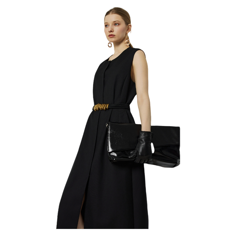 Vestidos de mujer de mezcla de seda premium de tacto suave, fábrica personalizada para guardarropa de lujo