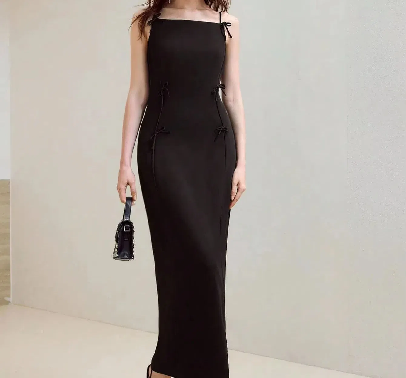 Ropa de mujer vestido largo elegante asimétrico de tirantes spaghetti sin espalda sin mangas casual sexy para la noche