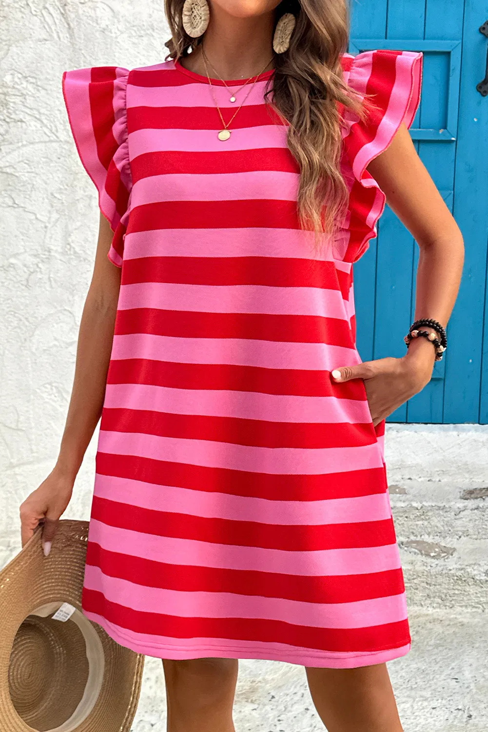 Detalle Vestido de Mujer Moda Rayas