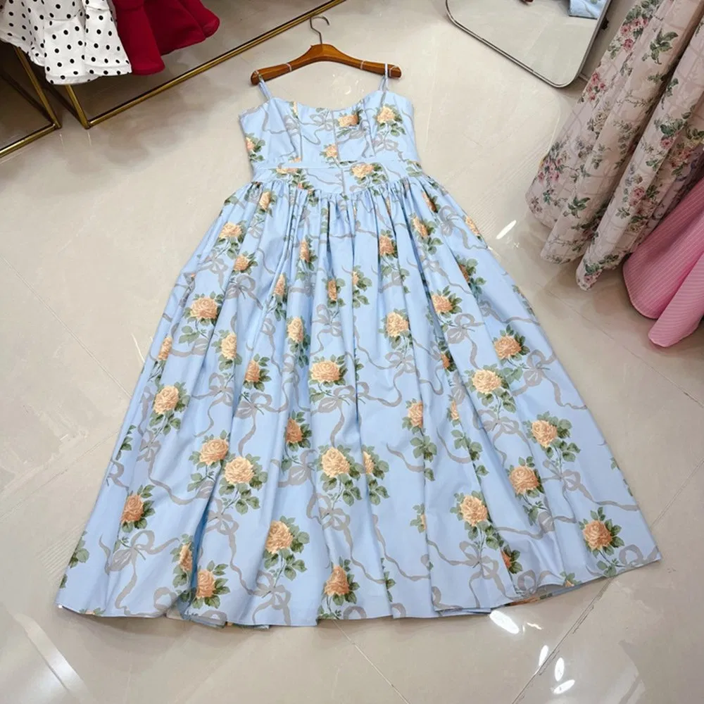 Vestido sexy nuevo impreso de verano elegante, vestido de alta calidad, ropa de boutique al por mayor, vestido de mujer