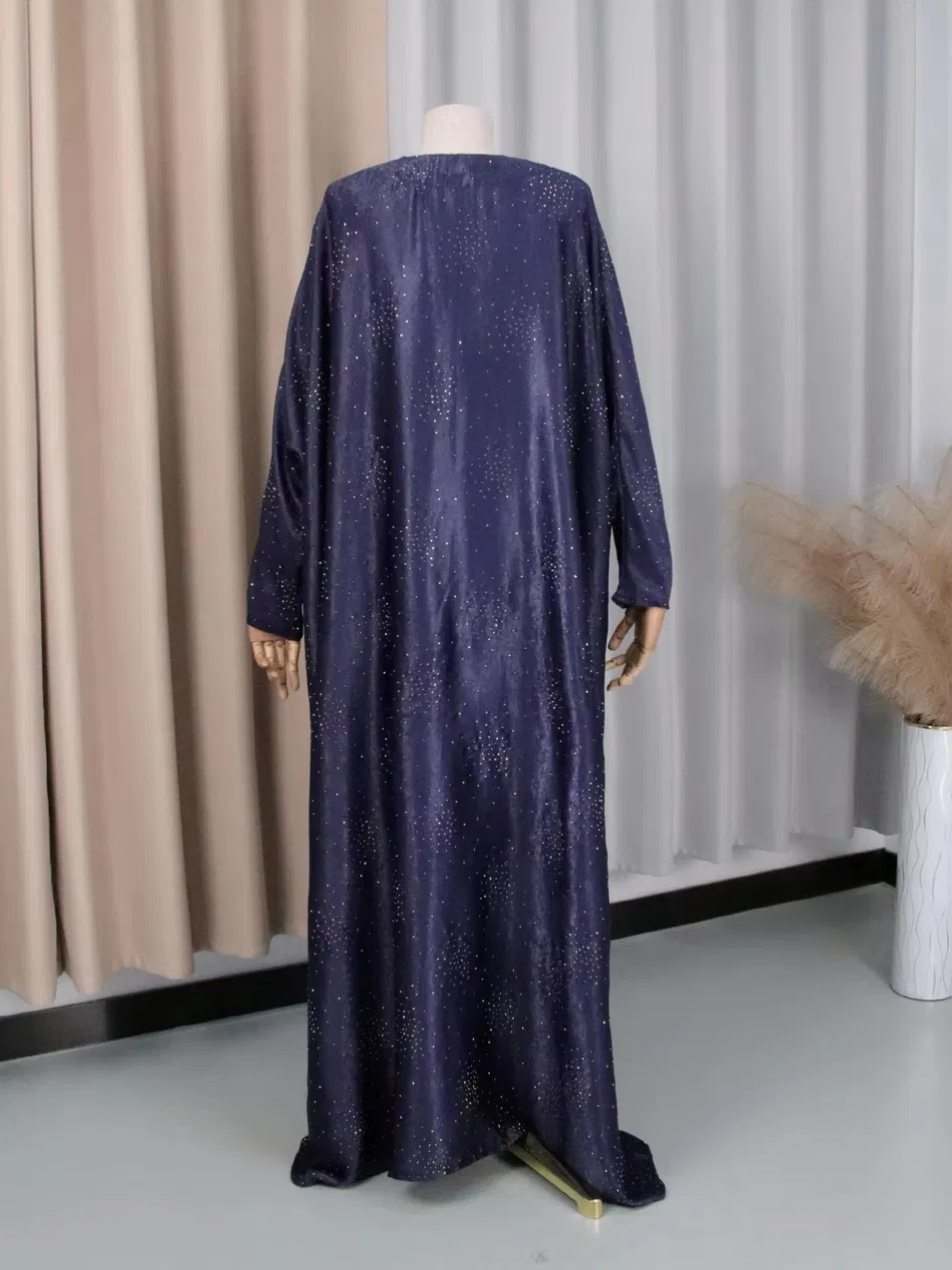Vestido de noche musulmán de manga larga, transpirable y a la moda
