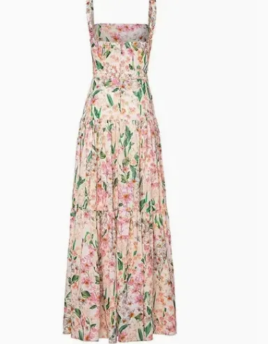 Vestido de Dama 2025 Nuevo Vestido de Punto Personalizado para Mujeres con Mangas Abullonadas, Escote Corazón, Impresión Floral, Con Abertura Lateral, Vestido Relajado para Fiesta o Cita