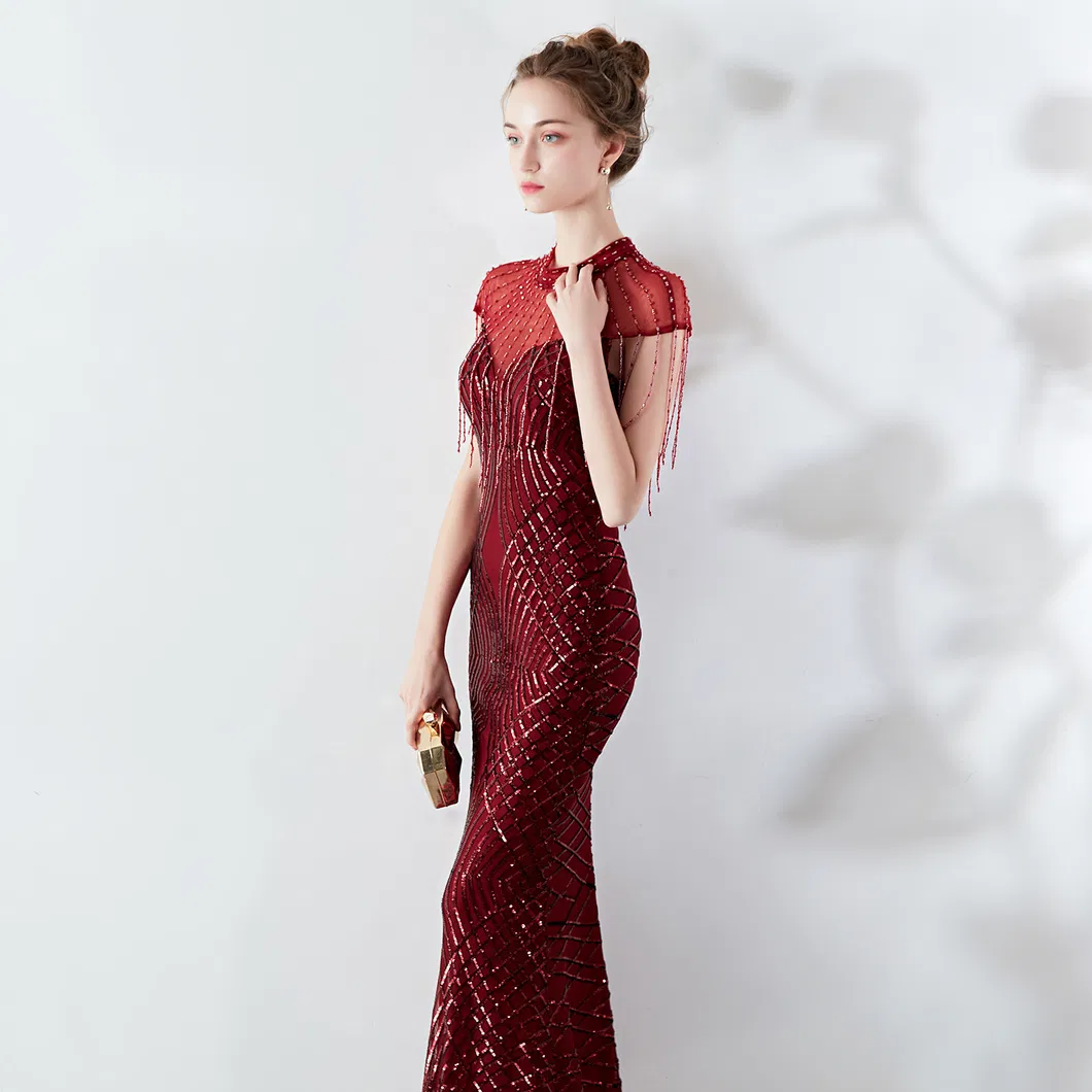 Vestido de Sirena Largo Brillante para Mujeres – Elegante Vestido de Lentejuelas para Bodas y Galas