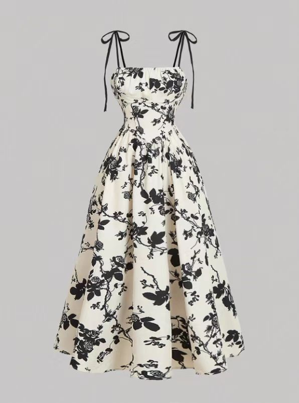 Vestido largo de vacaciones ajustado en línea A con escote cuadrado para mujer