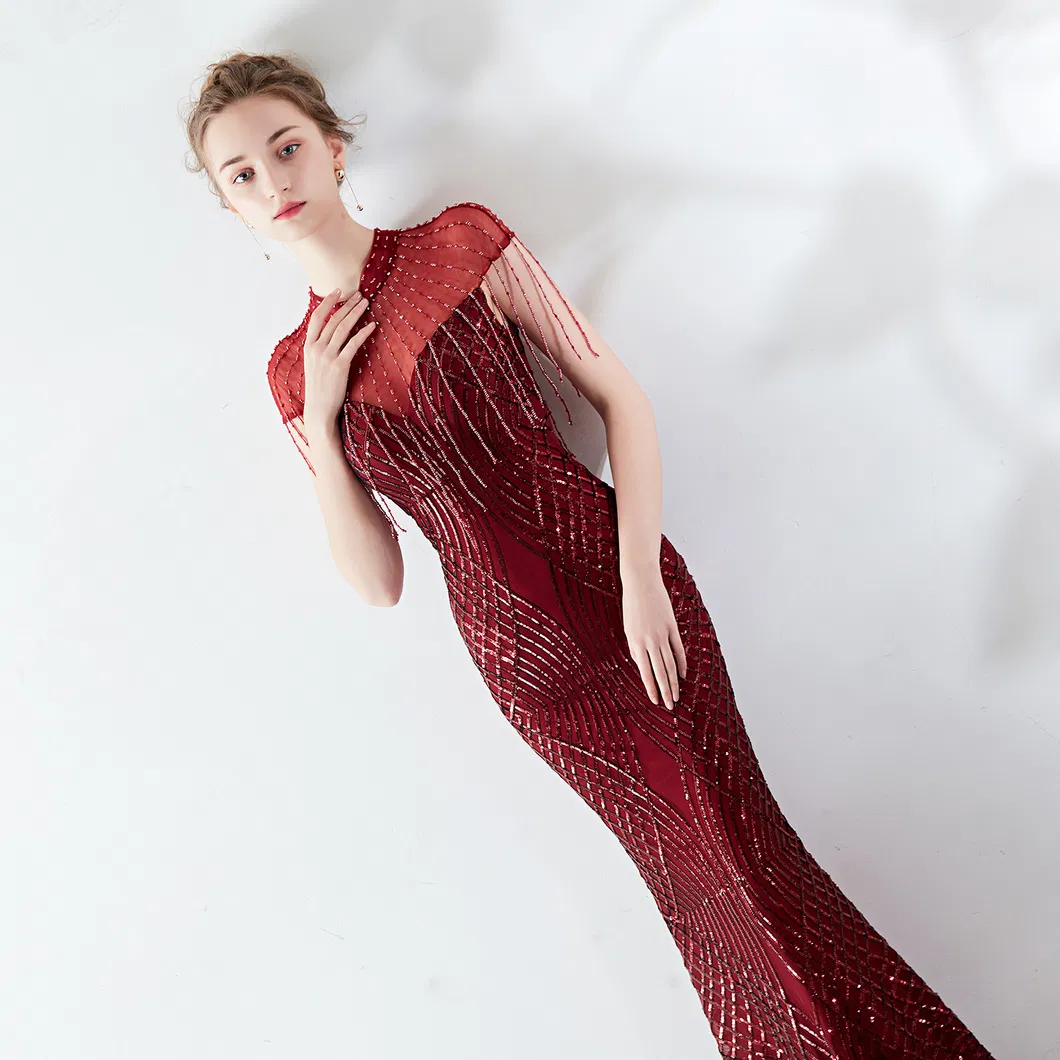 Vestido de Sirena Largo Brillante para Mujeres – Elegante Vestido de Lentejuelas para Bodas y Galas