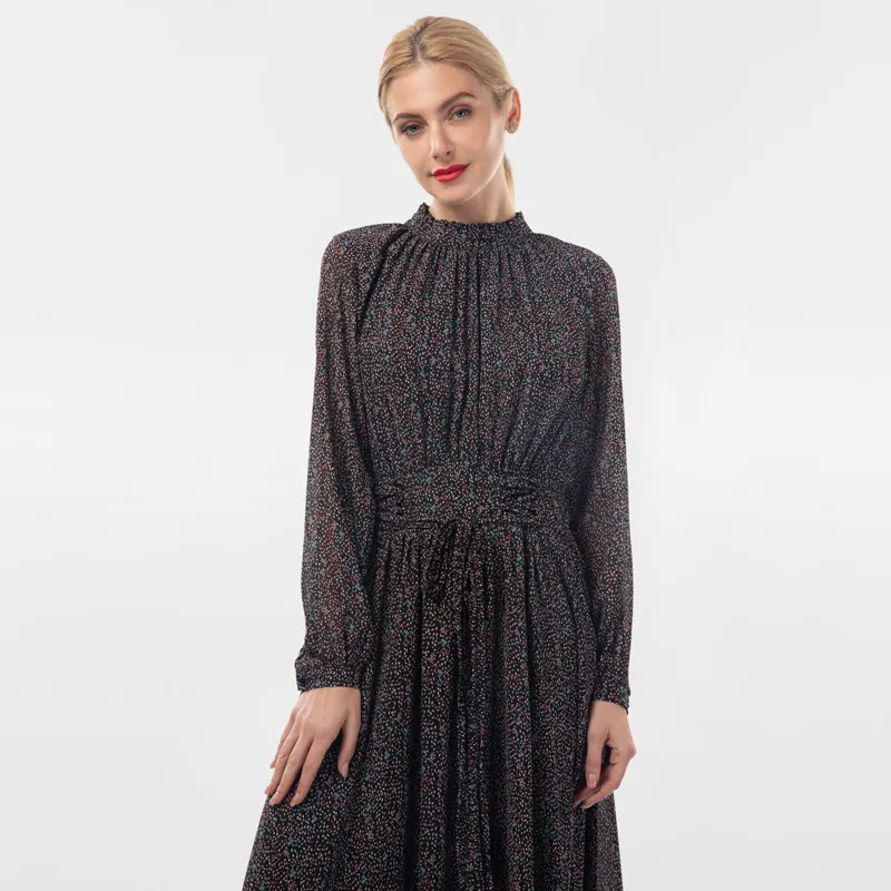 Nuevo diseño dulce impreso ropa de mujer vestido de oficina