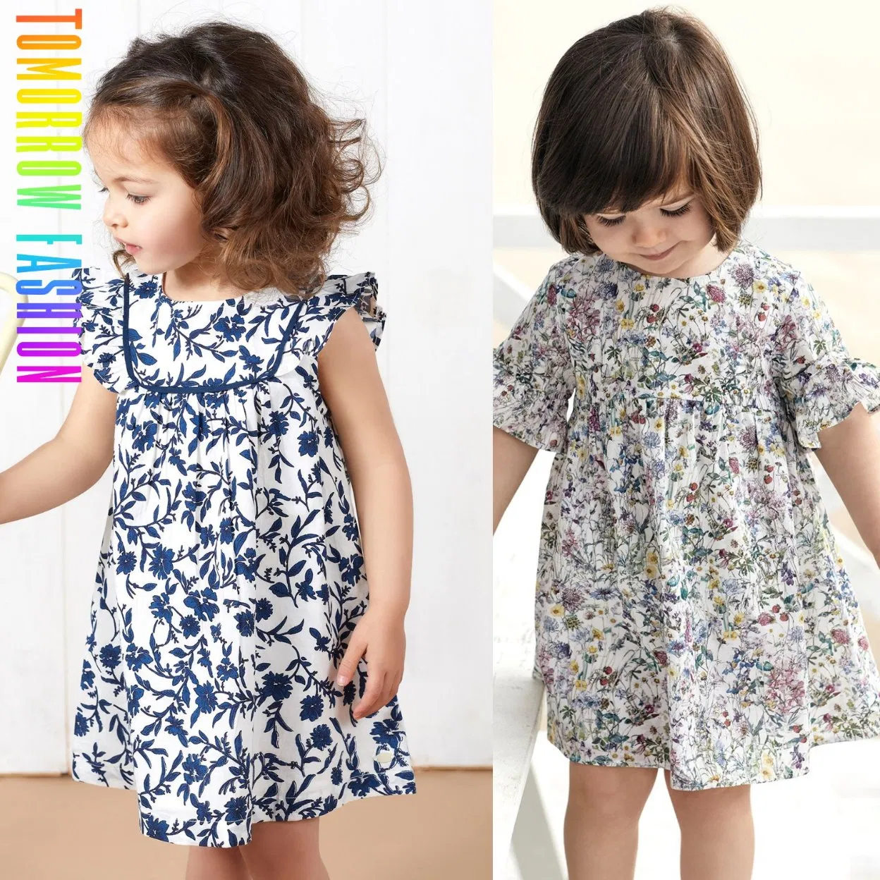 2026 Nuevas Llegadas Marca Privada Personalizada Mayorista Diseñadores Alta Calidad Moda Casual Verano Ropa Infantil Ropa para Niños Vestido de Niña con Floral