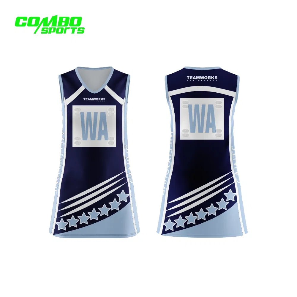 Vestido de netball personalizado para mujeres a la moda con diseño gratuito