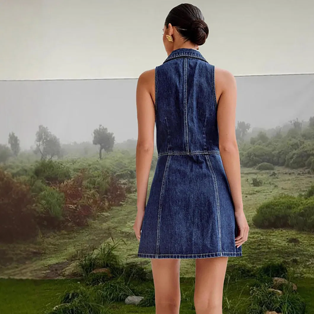 Blusa patchwork y vestido de mezclilla