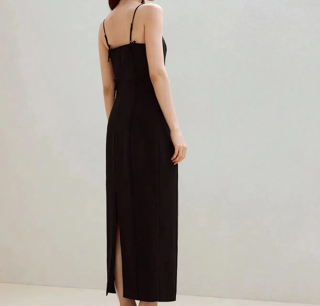 Ropa de mujer vestido largo elegante asimétrico de tirantes spaghetti sin espalda sin mangas casual sexy para la noche